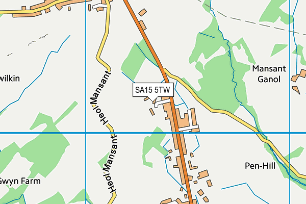 SA15 5TW map - OS VectorMap District (Ordnance Survey)