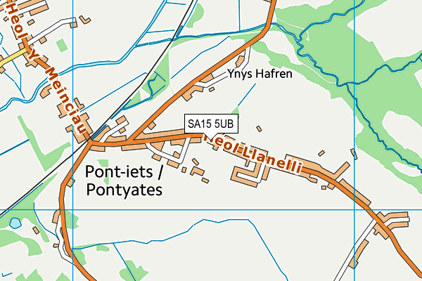Pontyates C.P. School map (SA15 5UB) - OS VectorMap District (Ordnance Survey)