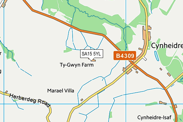 SA15 5YL map - OS VectorMap District (Ordnance Survey)