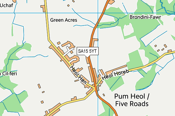 SA15 5YT map - OS VectorMap District (Ordnance Survey)