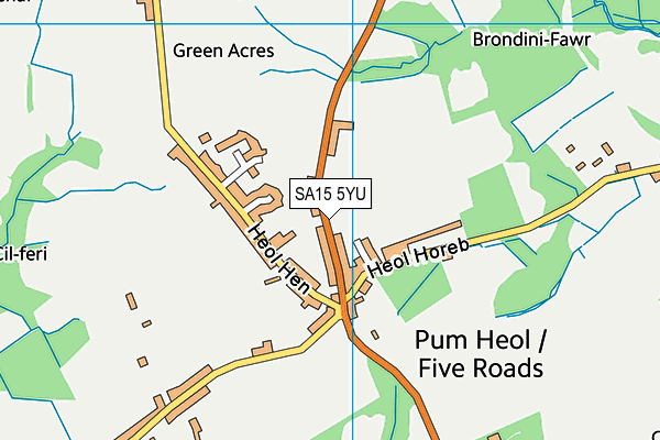 SA15 5YU map - OS VectorMap District (Ordnance Survey)