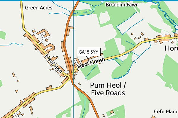 SA15 5YY map - OS VectorMap District (Ordnance Survey)