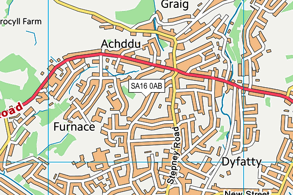 SA16 0AB map - OS VectorMap District (Ordnance Survey)