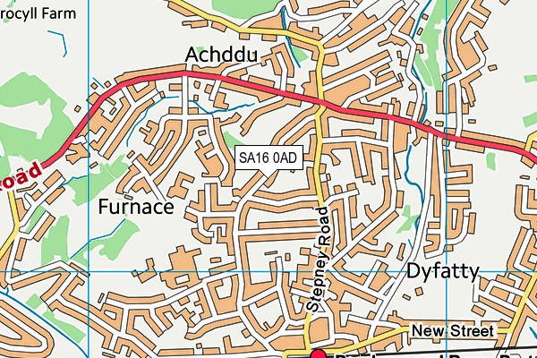 SA16 0AD map - OS VectorMap District (Ordnance Survey)