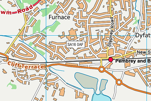 SA16 0AF map - OS VectorMap District (Ordnance Survey)