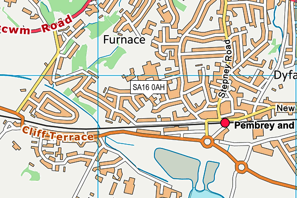 SA16 0AH map - OS VectorMap District (Ordnance Survey)