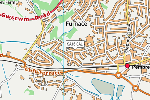 SA16 0AL map - OS VectorMap District (Ordnance Survey)