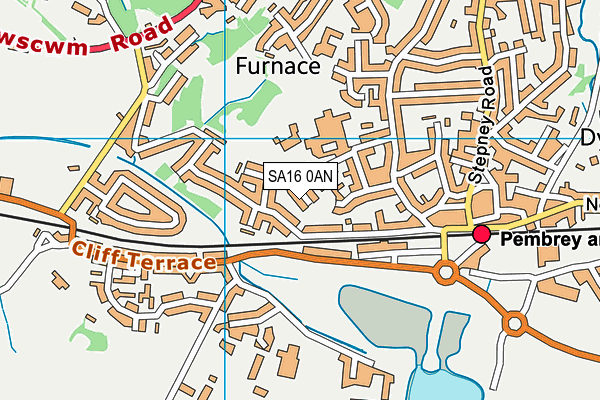 SA16 0AN map - OS VectorMap District (Ordnance Survey)