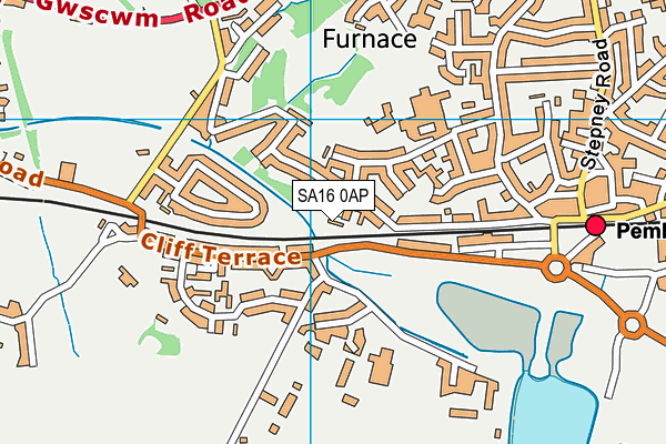 SA16 0AP map - OS VectorMap District (Ordnance Survey)