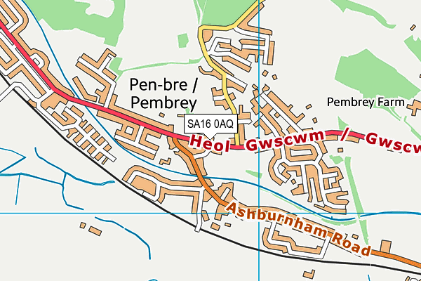 SA16 0AQ map - OS VectorMap District (Ordnance Survey)