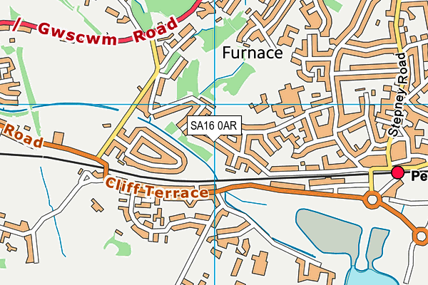 SA16 0AR map - OS VectorMap District (Ordnance Survey)