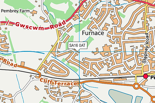 SA16 0AT map - OS VectorMap District (Ordnance Survey)
