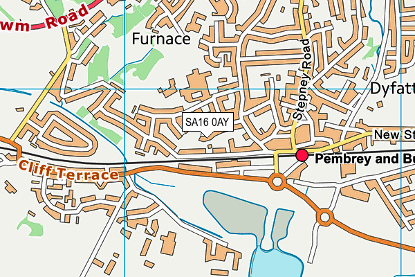 SA16 0AY map - OS VectorMap District (Ordnance Survey)