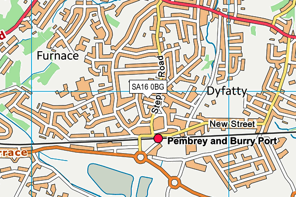 SA16 0BG map - OS VectorMap District (Ordnance Survey)