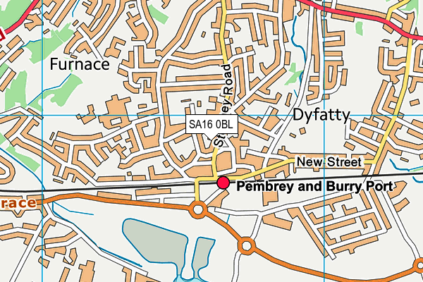 SA16 0BL map - OS VectorMap District (Ordnance Survey)