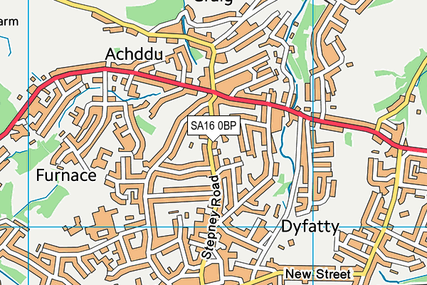 SA16 0BP map - OS VectorMap District (Ordnance Survey)