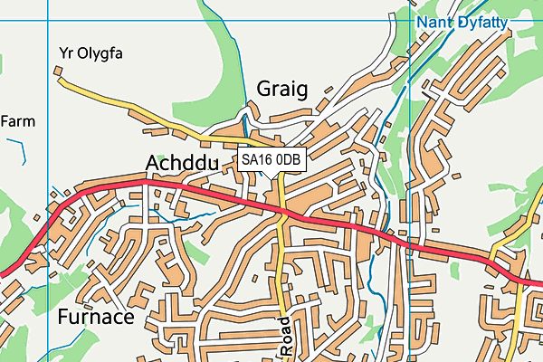 SA16 0DB map - OS VectorMap District (Ordnance Survey)