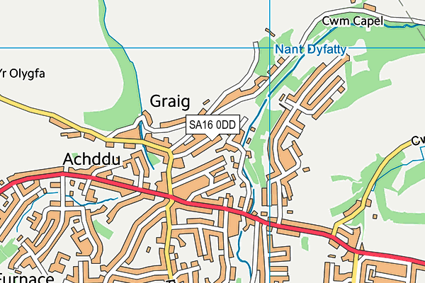 SA16 0DD map - OS VectorMap District (Ordnance Survey)