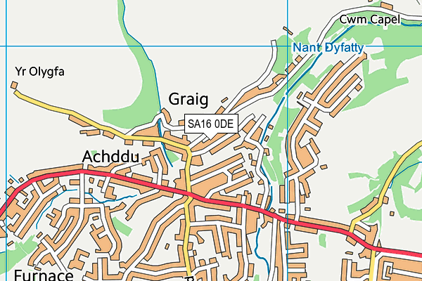 SA16 0DE map - OS VectorMap District (Ordnance Survey)