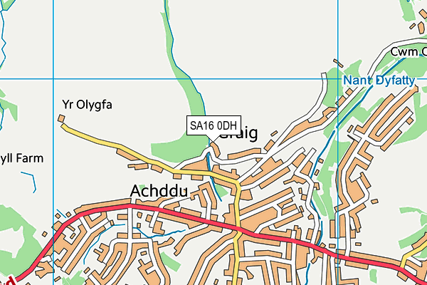 SA16 0DH map - OS VectorMap District (Ordnance Survey)