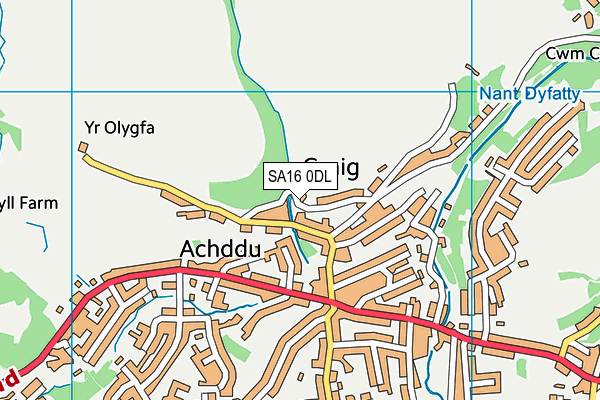 SA16 0DL map - OS VectorMap District (Ordnance Survey)