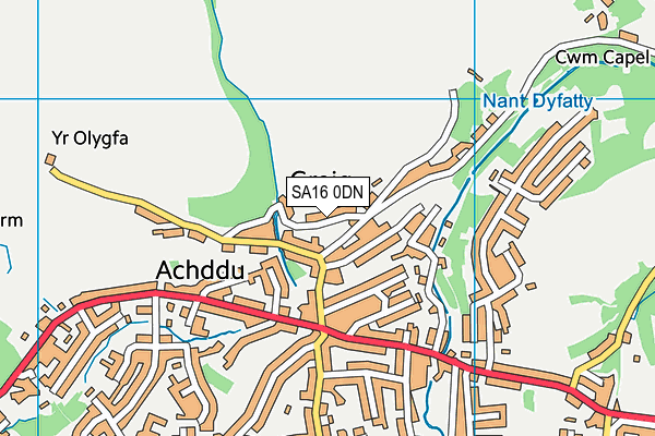 SA16 0DN map - OS VectorMap District (Ordnance Survey)