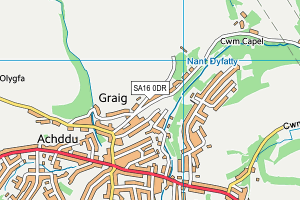 SA16 0DR map - OS VectorMap District (Ordnance Survey)