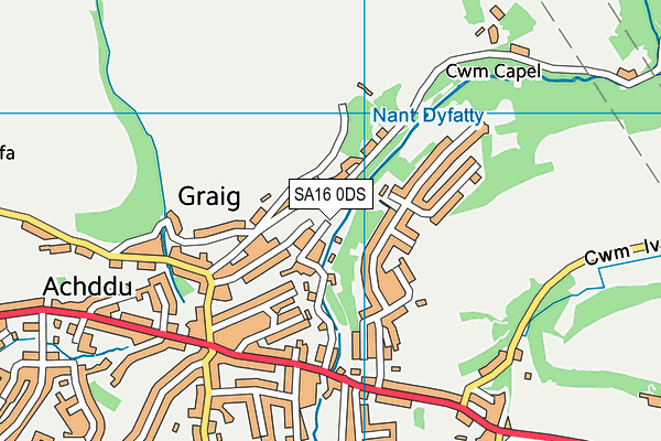 SA16 0DS map - OS VectorMap District (Ordnance Survey)