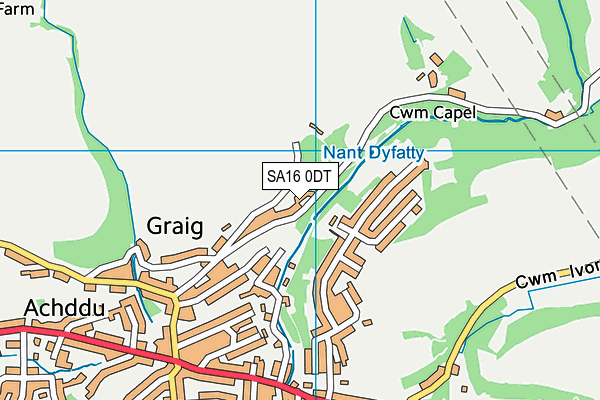 SA16 0DT map - OS VectorMap District (Ordnance Survey)