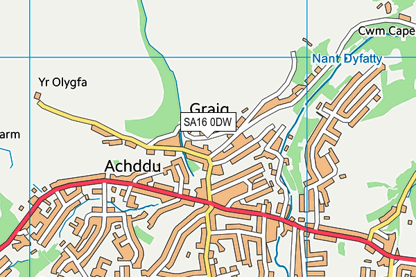 SA16 0DW map - OS VectorMap District (Ordnance Survey)