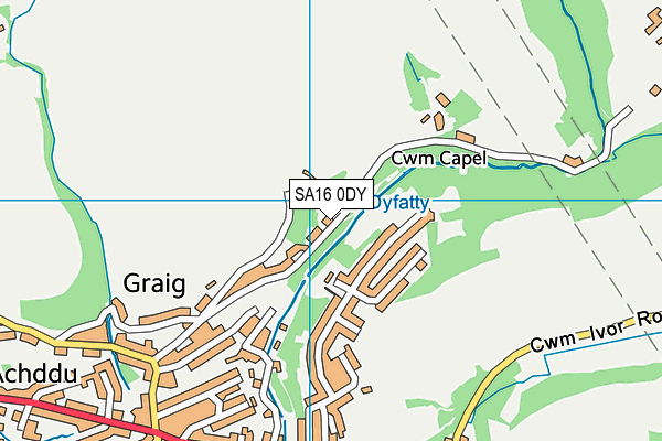 SA16 0DY map - OS VectorMap District (Ordnance Survey)