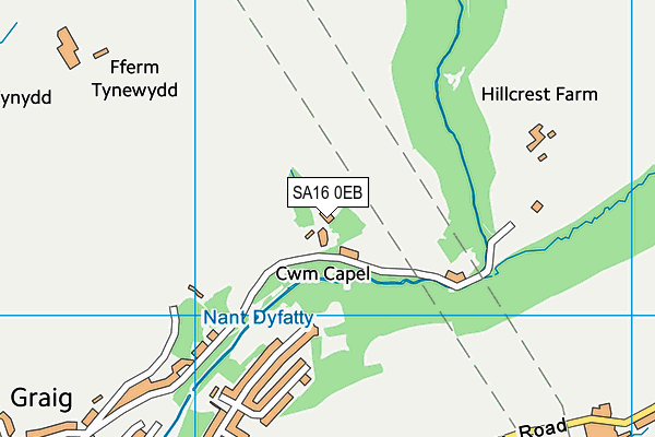 SA16 0EB map - OS VectorMap District (Ordnance Survey)