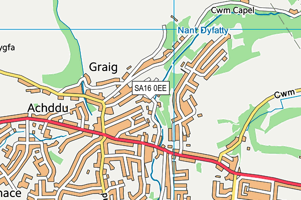 SA16 0EE map - OS VectorMap District (Ordnance Survey)