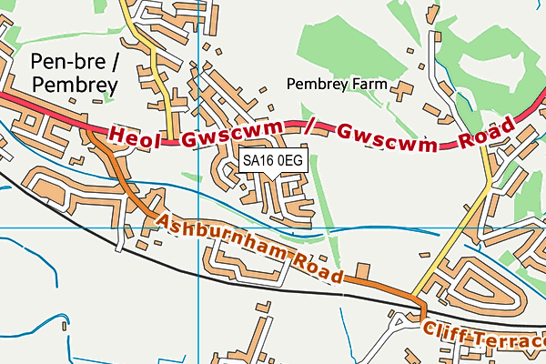 SA16 0EG map - OS VectorMap District (Ordnance Survey)