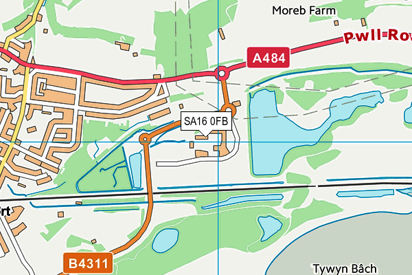 SA16 0FB map - OS VectorMap District (Ordnance Survey)