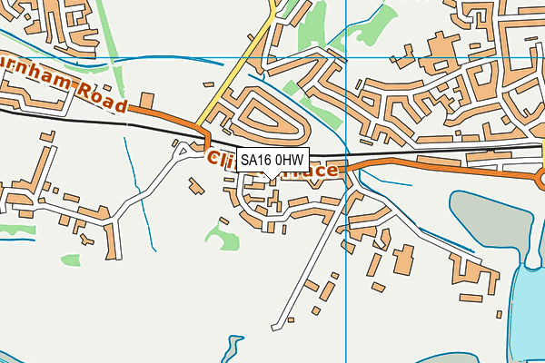 SA16 0HW map - OS VectorMap District (Ordnance Survey)