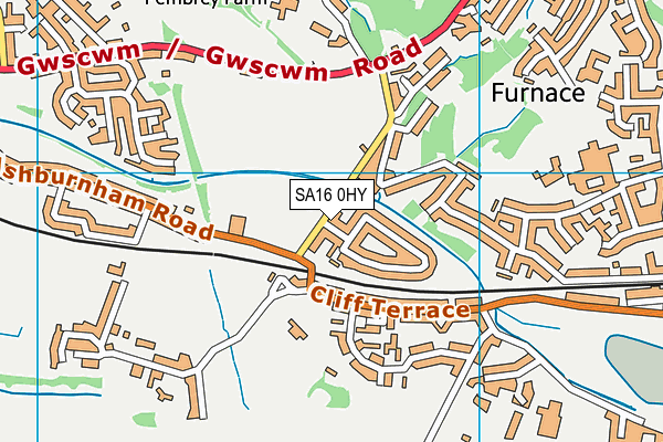 SA16 0HY map - OS VectorMap District (Ordnance Survey)