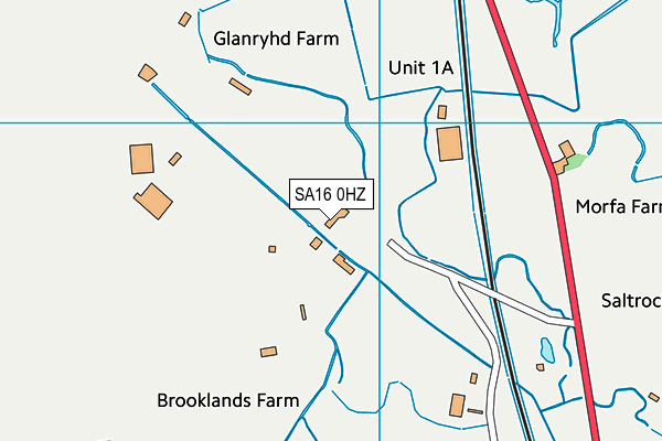 SA16 0HZ map - OS VectorMap District (Ordnance Survey)