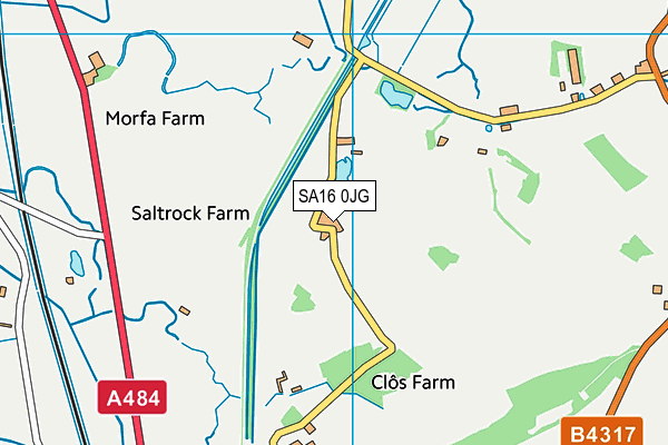 SA16 0JG map - OS VectorMap District (Ordnance Survey)