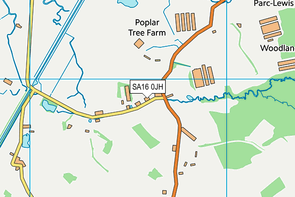 SA16 0JH map - OS VectorMap District (Ordnance Survey)