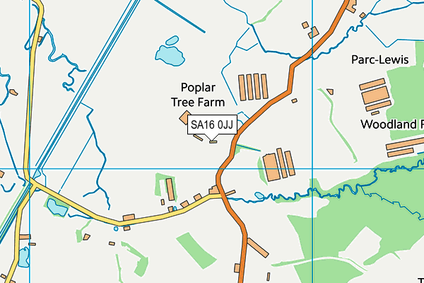SA16 0JJ map - OS VectorMap District (Ordnance Survey)