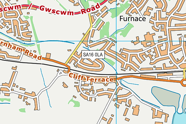 SA16 0LA map - OS VectorMap District (Ordnance Survey)