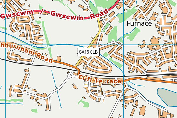 SA16 0LB map - OS VectorMap District (Ordnance Survey)