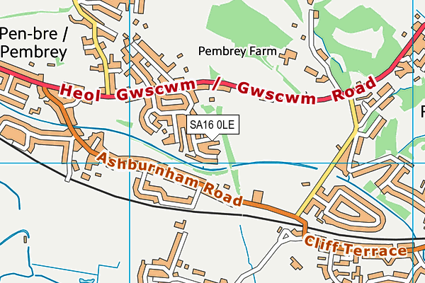 SA16 0LE map - OS VectorMap District (Ordnance Survey)