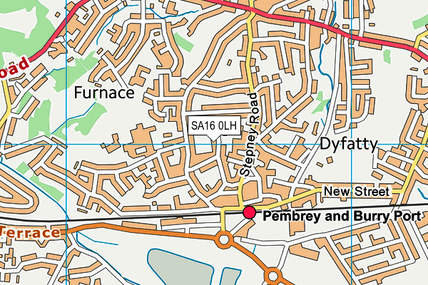 SA16 0LH map - OS VectorMap District (Ordnance Survey)