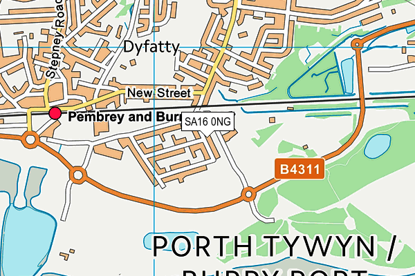 SA16 0NG map - OS VectorMap District (Ordnance Survey)