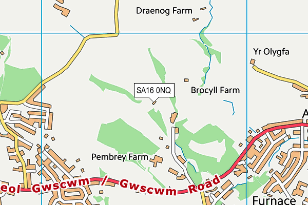 SA16 0NQ map - OS VectorMap District (Ordnance Survey)