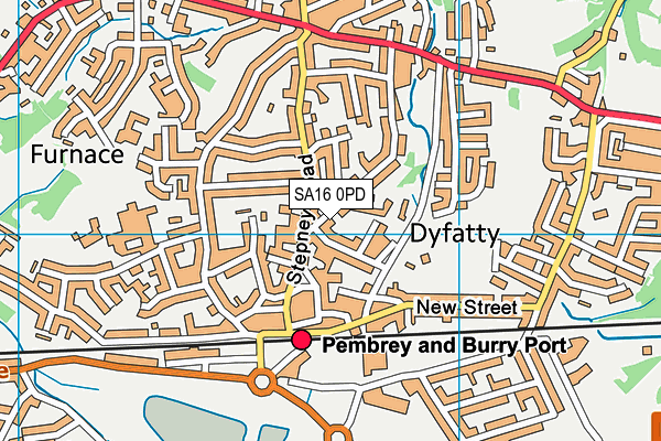 SA16 0PD map - OS VectorMap District (Ordnance Survey)