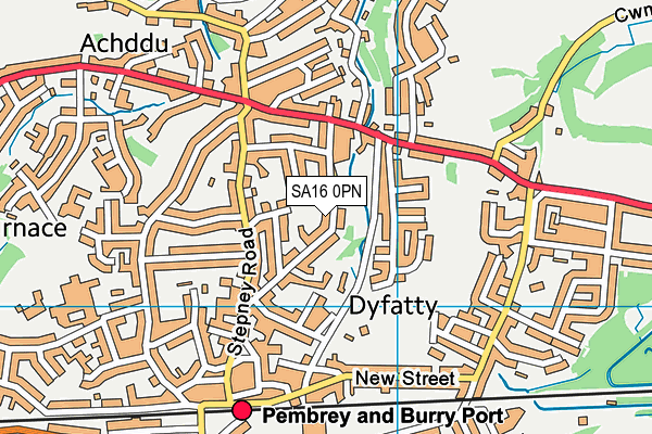 SA16 0PN map - OS VectorMap District (Ordnance Survey)