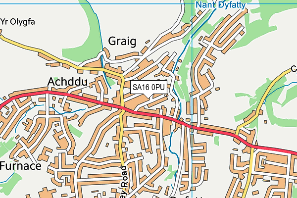 SA16 0PU map - OS VectorMap District (Ordnance Survey)